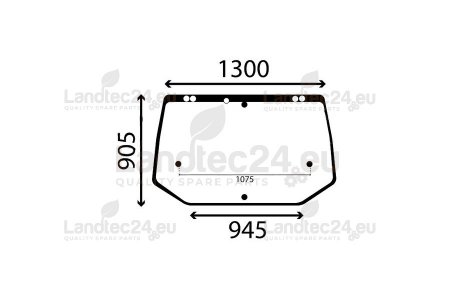 Flat rear window 5178304, 82016997, 87314710 for CASE-IH, FORD, NEW HOLLAND tractor